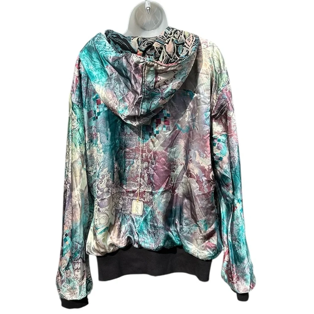TRUE LOVE FALSE‎ IDOLS TLFI Men XL Erotic City Print Reversible Zip Hoodie Y2K
